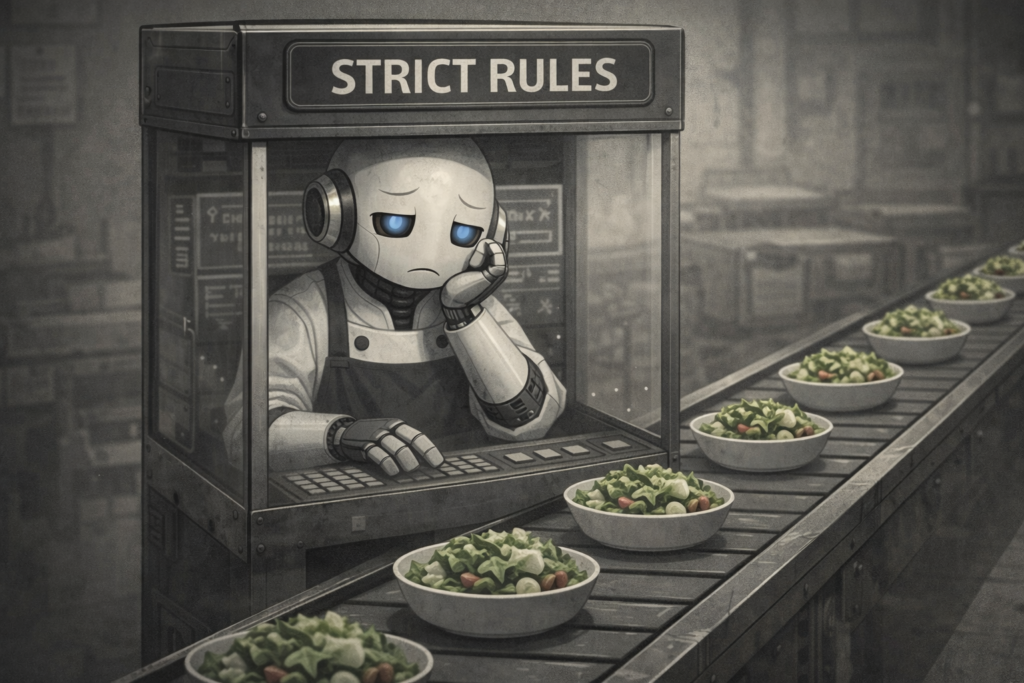 同じレシピばかり提案し、つまらないロボットの画像